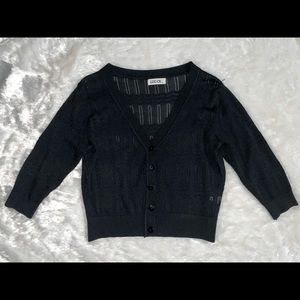 LU-CE black cropped knit cardigan